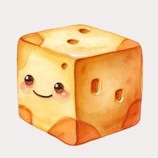 Cute Cartoon Cheese Cube Clipart