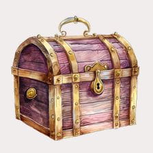 watercolor treasure chest clipart