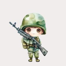 Cute  Soldier Clipart