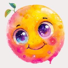 Cute Orange Watercolor Clipart