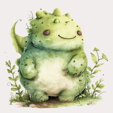 Cute Green Dragon Clipart