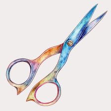 watercolor scissors clipart