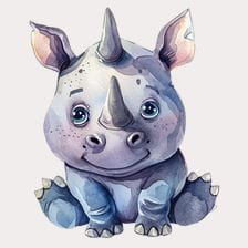 adorable rhino clipart