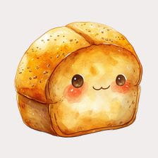 kawaii bread clipart