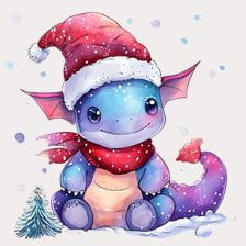 Christmas Dragon clipart