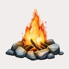 realistic campfire clipart
