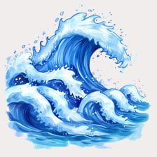 Ocean Wave Clipart for Digital Design