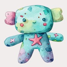 Cute Watercolor Sea Star Toy Clipart
