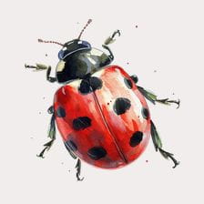Watercolor Ladybug Clipart
