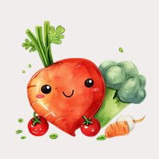 Cute Carrot Watercolor Clipart