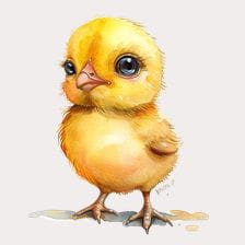 Cute Baby Chick Watercolor Clipart