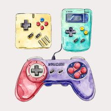 watercolor controllers clipart