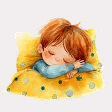 Sweet Dreams Boy Sleeping Clipart