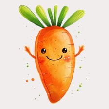 Happy Carrot Clipart