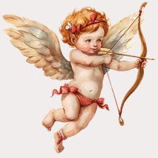 Cute Cupid Watercolor Clipart