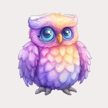 rainbow owl clipart