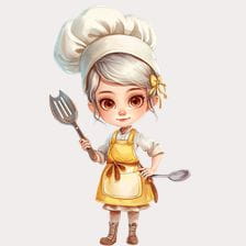 tiny Chef Girl Clipart