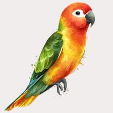 sun conure parrot clipart