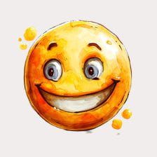 yellow watercolor smiley face clipart