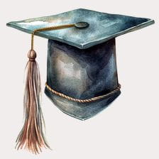 Watercolor Graduation Cap Clipart