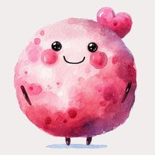 Cute Pink Watercolor Planet Clipart