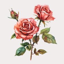 Watercolor Pink Rose Clipart