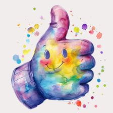 Colorful Thumbs Up Clipart