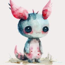 Cute Watercolor Monster Clipart