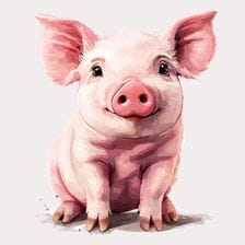 cute piglet sitting down clipart