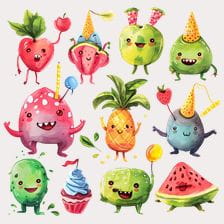 Cute Fruit Monster Clipart