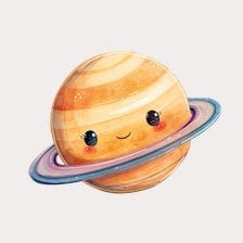 kawaii saturn clipart