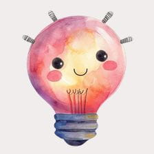 Cute Watercolor Lightbulb Clipart