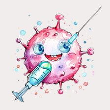 Pink Virus Vaccination Clipart