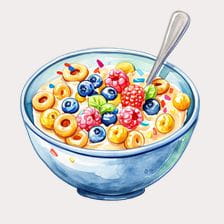 watercolor cereal clipart