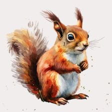 Adorable Watercolor Red Squirrel Clipart