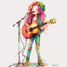 singer girl clipart