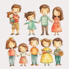 family clipart set