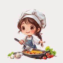little chef cooking clipart