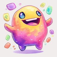 cute blob character jumping clipart