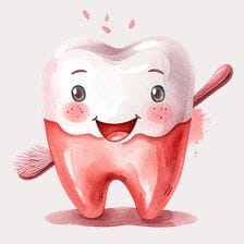 Cute Cartoon Tooth Brushing Clipart
