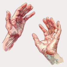 Watercolor Reaching Hands Clipart
