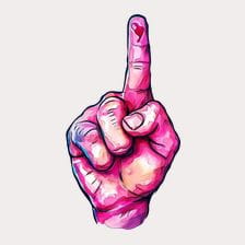 One Finger Pointing Up Clipart