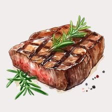 Grilled Rosemary Steak Clipart