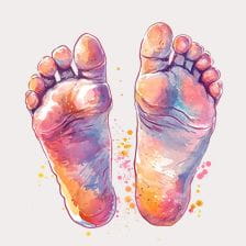 Watercolor Footprints Art Print
