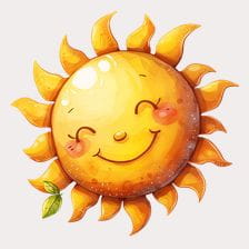 Smiling Cartoon Sun Clipart