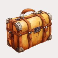 Vintage Leather Suitcase Clipart
