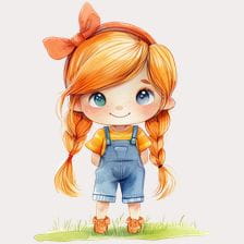 cute cartoon girl clipart