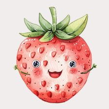 kawaii strawberry clipart