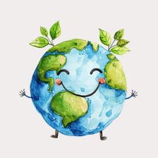 Cute Smiling Earth Clipart