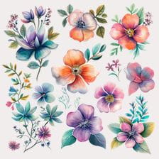 watercolor flowers clipart